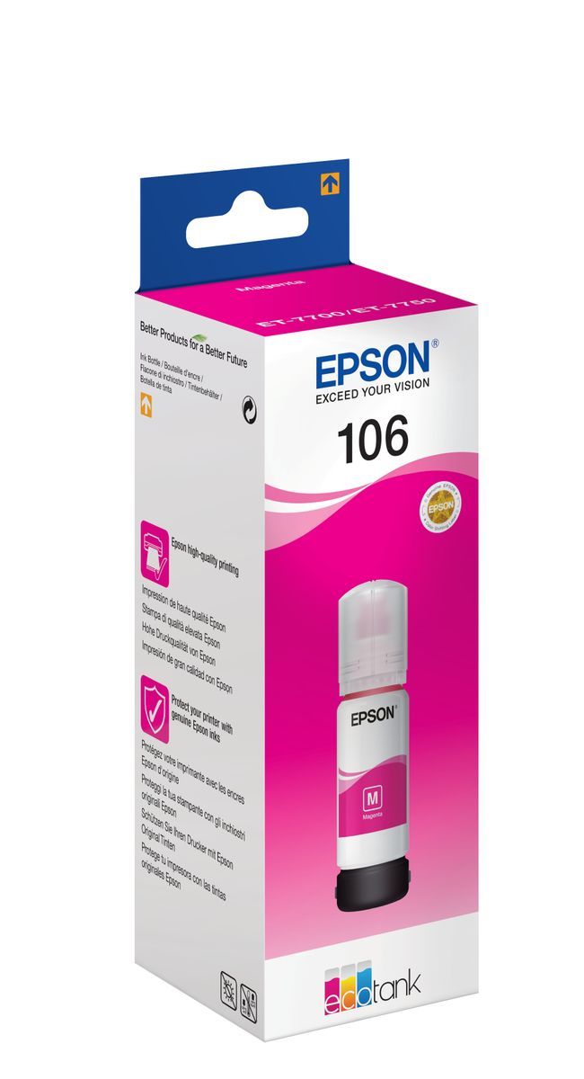 Epson Flacone di inchiostro Magenta 106 EcoTank [C13T00R340]