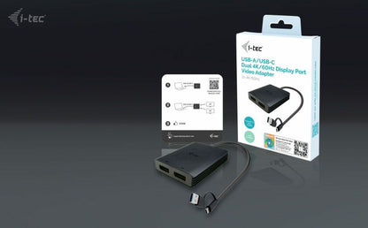 i-tec USB-A/USB-C Dual 4K/60 Hz DisplayPort Video Adapter [CADUAL4KDP]