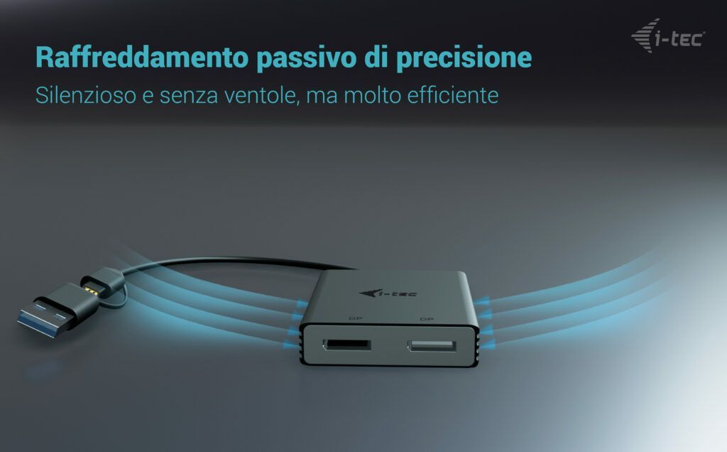 i-tec USB-A/USB-C Dual 4K/60 Hz DisplayPort Video Adapter [CADUAL4KDP]