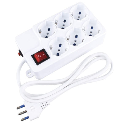 Vultech Multipresa Bipasso 6 Posti con Protezione Overload Mu-03 [MU-03]