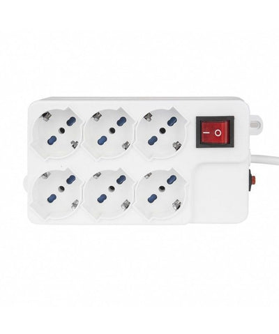 Vultech Multipresa Bipasso 6 Posti con Protezione Overload Mu-03 [MU-03]