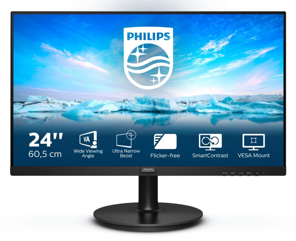 Philips V Line 241V8LA/00 LED display 60,5 cm (23.8") 1920 x 1080 Pixel Full HD Nero [241V8LA/00]