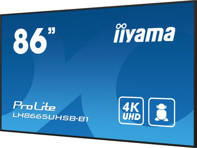 iiyama LH8665UHSB-B1 visualizzatore di messaggi Design chiosco 2,18 m (86") LED Wi-Fi 800 cd/m 4K Ultra HD Nero Processore integrato Android 11 24/7 [LH8665UHSB-B1]