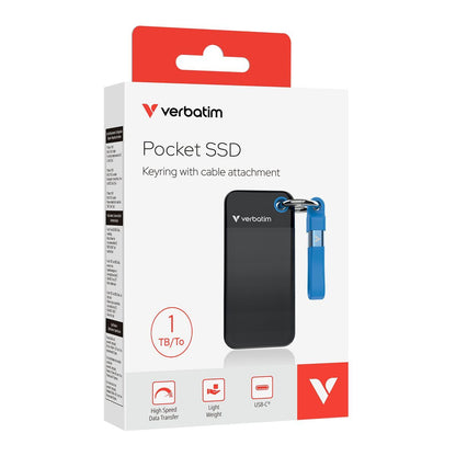 Verbatim Pocket SSD 1 TB USB tipo-C 3.2 Gen 2 (3.1 Gen 2) Nero, Blu [32191]