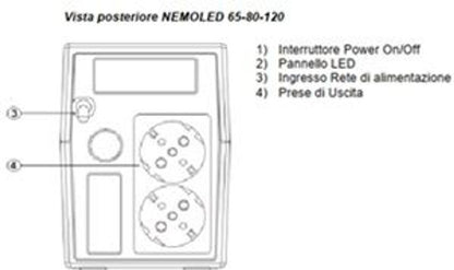 Elsist NemoLED 80 gruppo di continuità (UPS) A linea interattiva 0,8 kVA 360 W 2 presa(e) AC [EL-NEMOLED80]