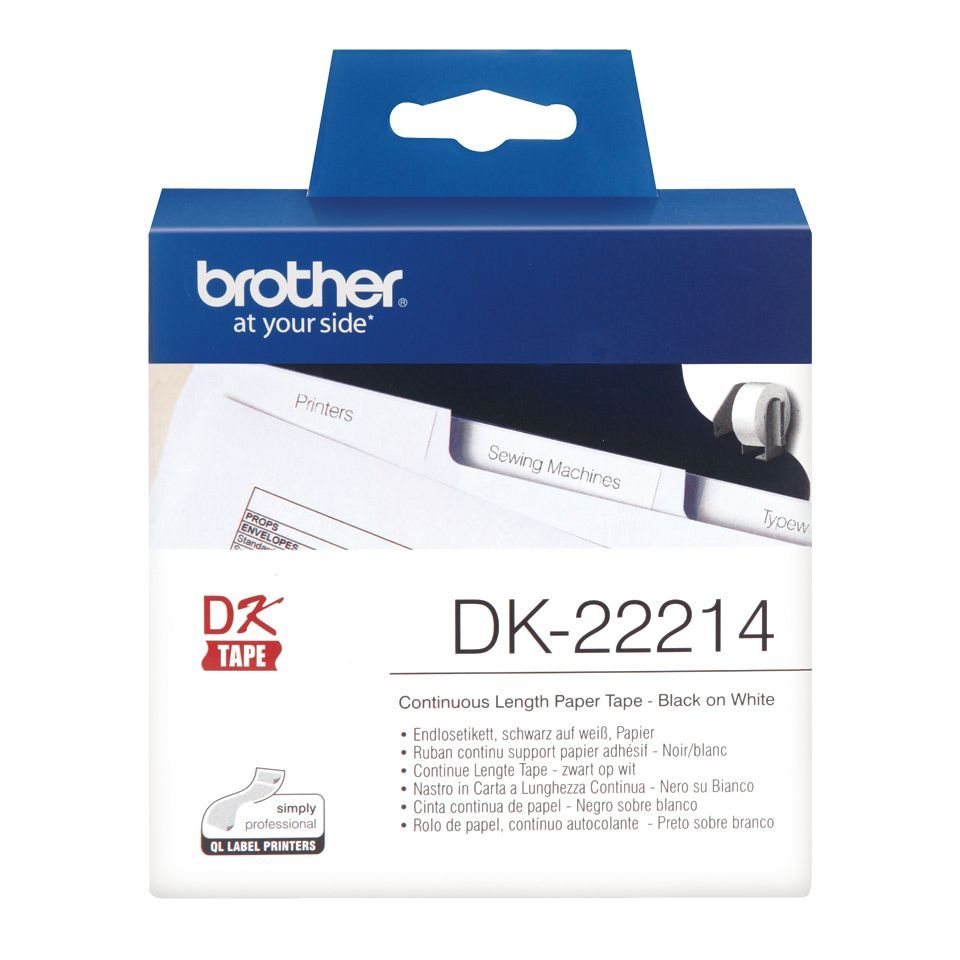 Brother DK-22214 nastro per etichettatrice Nero su bianco [DK22214]