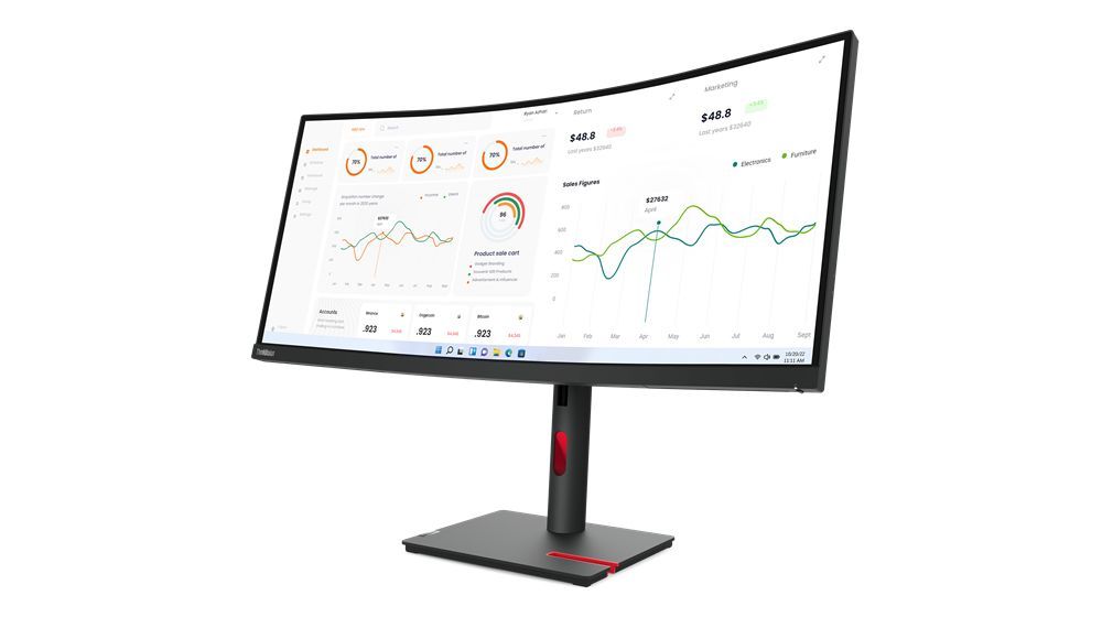 Lenovo ThinkVision T34w-30 LED display 86,4 cm (34") 3440 x 1440 Pixel Wide Quad HD Nero [63D4GAT1EU]