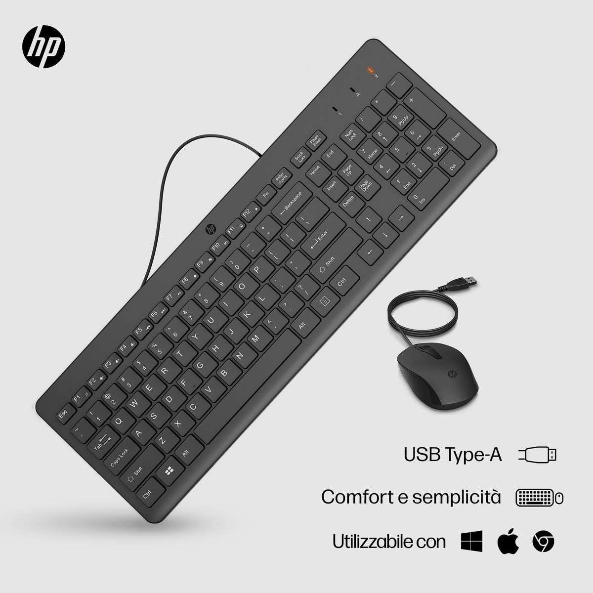 Tastiera e mouse HP 150 Wired [240J7AA#ABZ]