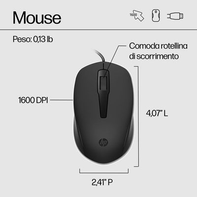 Tastiera e mouse HP 150 Wired [240J7AA#ABZ]