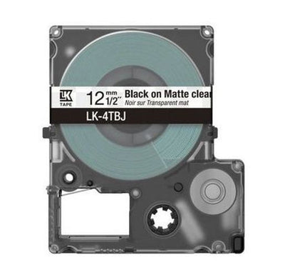 Epson Matte Tape  Clear/Black 12mm(8m)  LK-4TBJ [C53S672065]