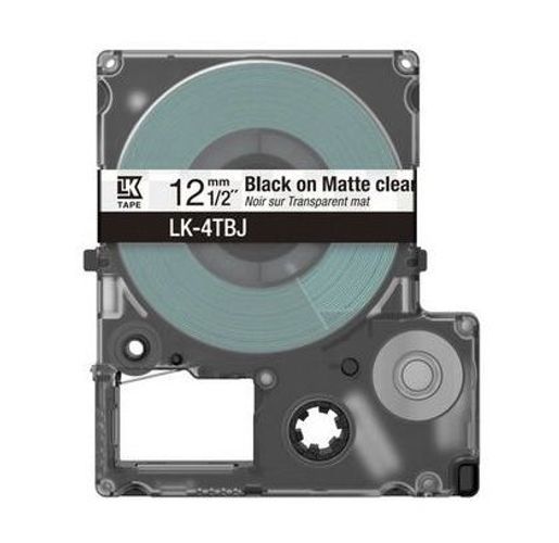 Epson Matte Tape  Clear/Black 12mm(8m)  LK-4TBJ [C53S672065]