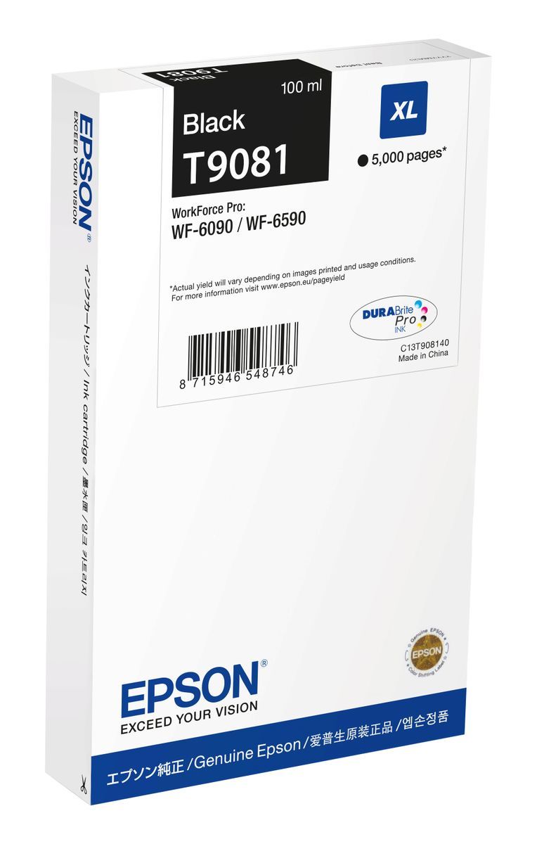 Epson C13T90814N cartuccia d'inchiostro 1 pz Originale Resa elevata (XL) Nero [C13T90814N]
