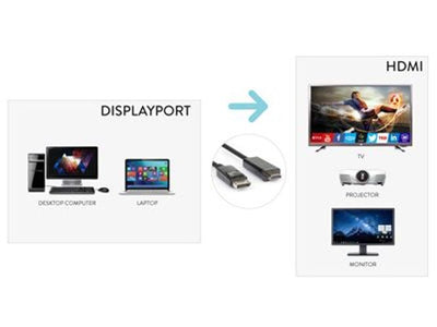 Hamlet XVCDP-HDM18 cavo e adattatore video 1,8 m DisplayPort HDMI tipo A (Standard) Nero [XVCDP-HDM18]