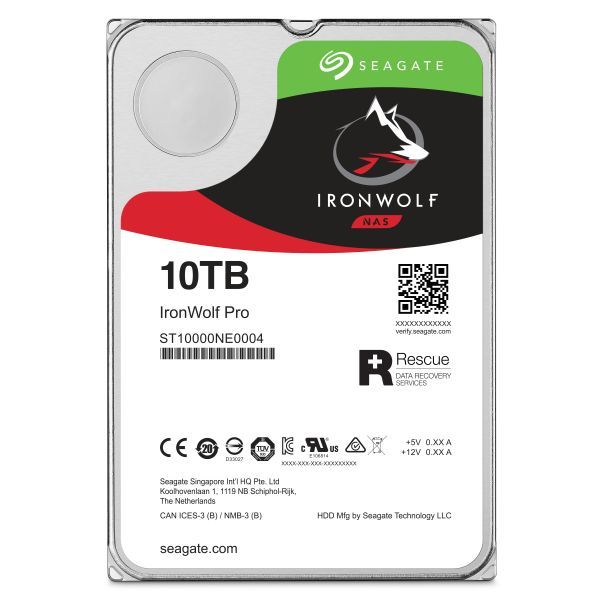 Seagate IronWolf Pro ST10000NT001 disco rigido interno 10 TB 7200 Giri/min 256 MB 3.5" Serial ATA III [ST10000NT001]