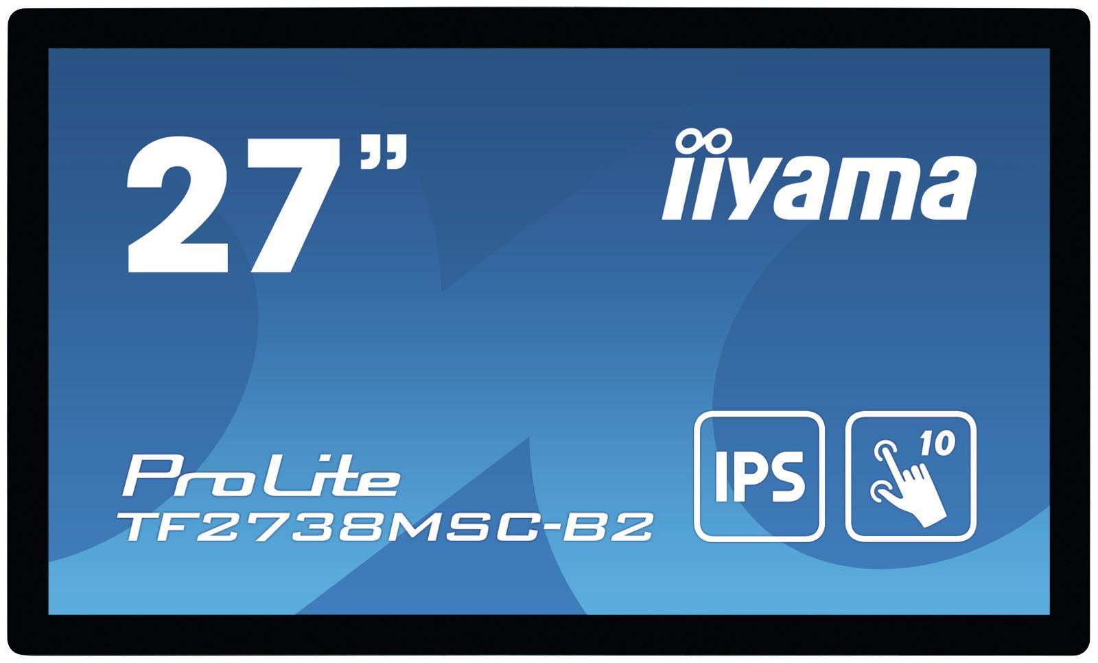 iiyama ProLite TF2738MSC-B2 Monitor PC 68,6 cm (27") 1920 x 1080 Pixel Full HD LED Touch screen Multi utente Nero [TF2738MSC-B2]