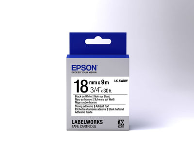 Epson Nastro fondo Bianco per testo Nero, altamente adesivo 18/9 LK-5WBW [C53S655012]