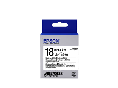 Epson Nastro fondo Bianco per testo Nero, altamente adesivo 18/9 LK-5WBW [C53S655012]