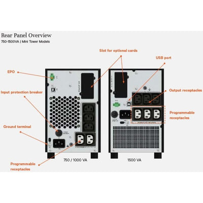 Vertiv Liebert EDGE-1000IMT gruppo di continuità (UPS) A linea interattiva 1 kVA 900 W 5 presa(e) AC [EDGE-1000IMT]