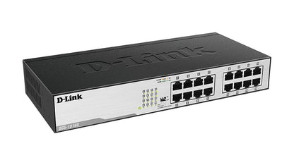 D-Link DGS-1016D switch di rete Non gestito Gigabit Ethernet (10/100/1000) 1U Nero, Argento [DGS-1016D]