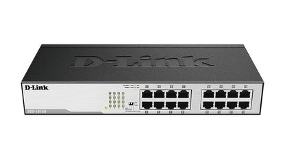 D-Link DGS-1016D switch di rete Non gestito Gigabit Ethernet (10/100/1000) 1U Nero, Argento [DGS-1016D]