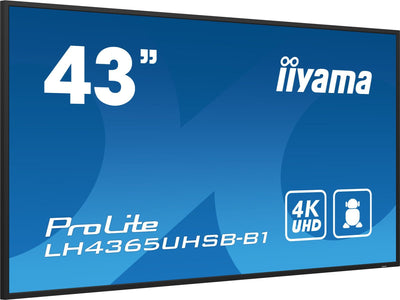 iiyama LH4365UHSB-B1 visualizzatore di messaggi Design chiosco 108 cm (42.5") LED Wi-Fi 800 cd/m 4K Ultra HD Nero Processore integrato Android 11 24/7 [LH4365UHSB-B1]