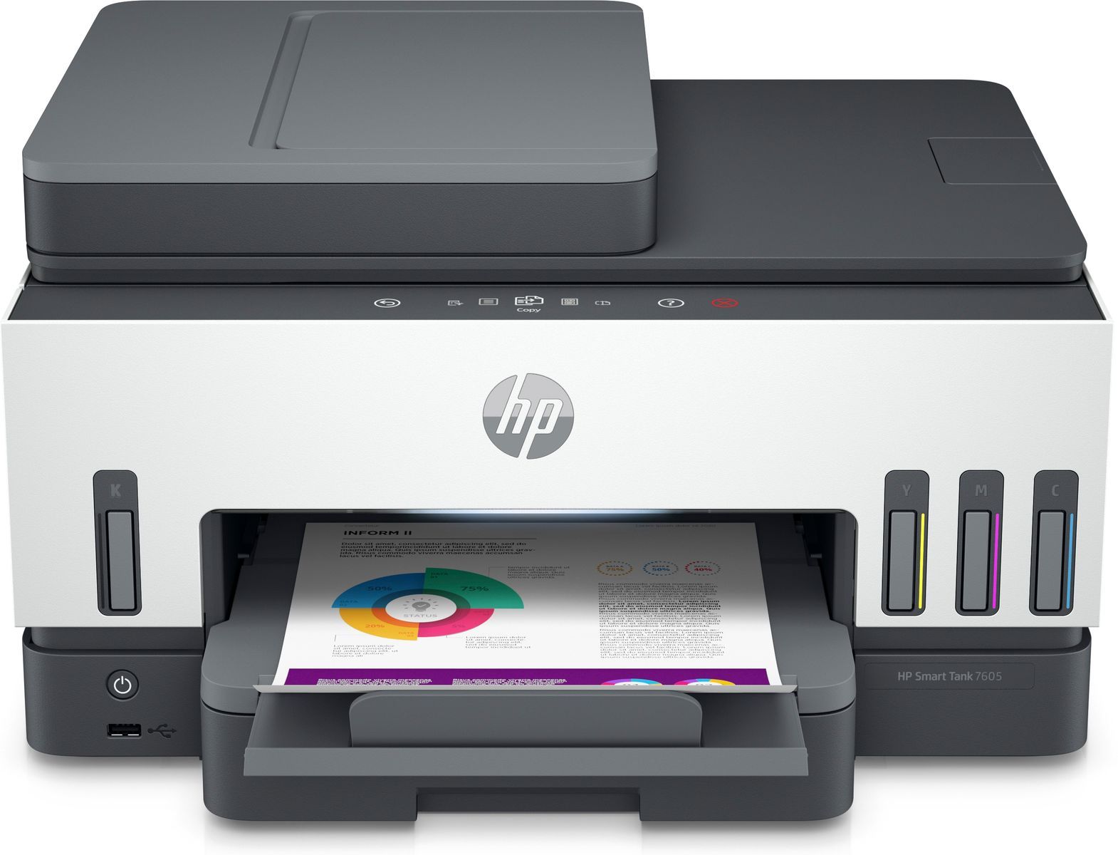 HP Smart Tank 7605 Wireless All-in-One Colore Stampante, Stampa fronte/retro; fotocopiatrice, scanner [28C02A#BHC]
