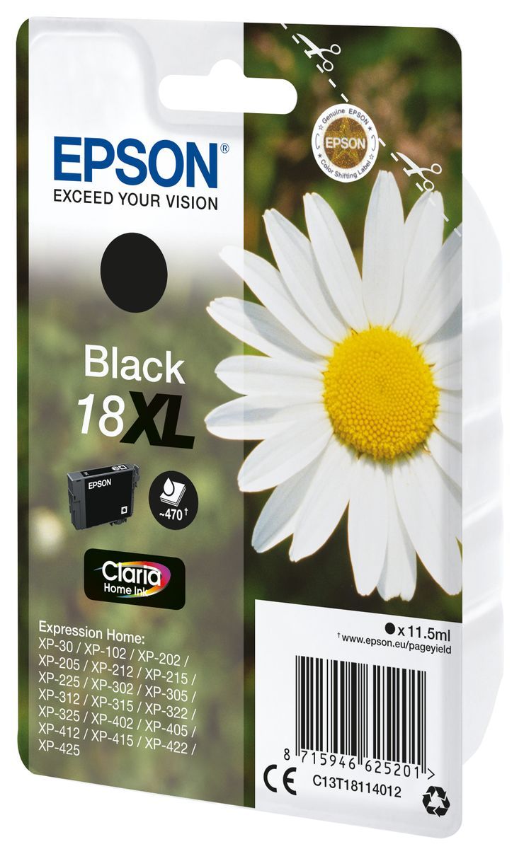 Epson Daisy Cartuccia Margherita Nero Inchiostri Claria Home 18XL [C13T18114012]