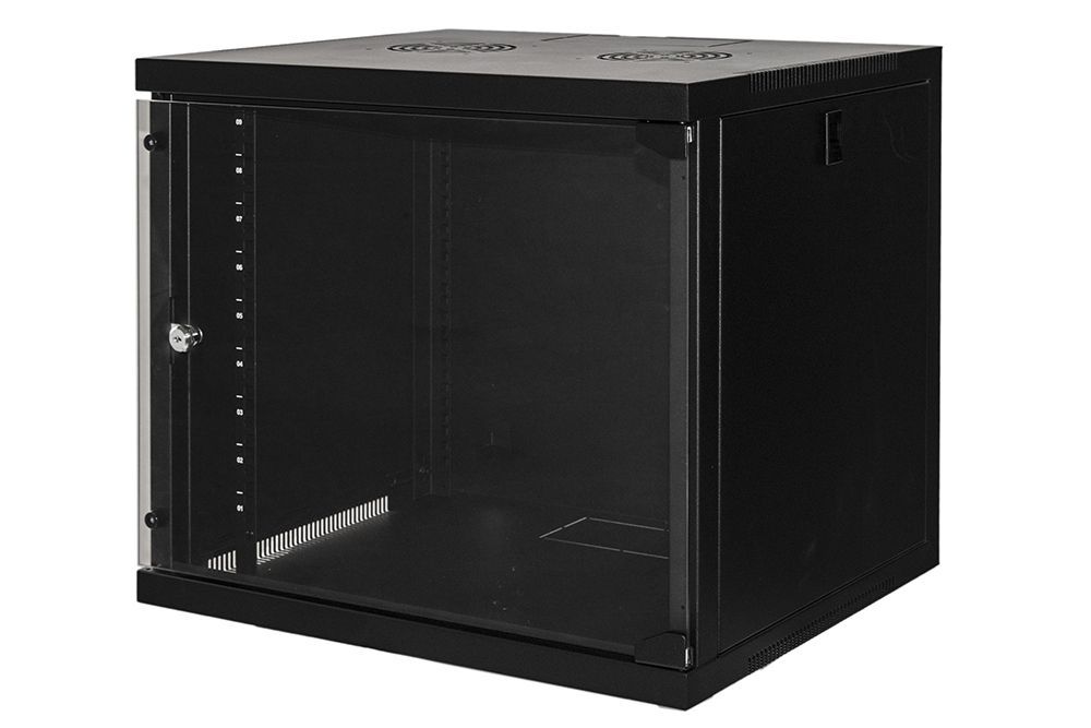 LINK Armadio Rack 19" 9 Unita' Da Muro Per Reti (A)485 X (L)540 X (P) 450 Mm Colore Nero Porta Vetro [LK1909UN]