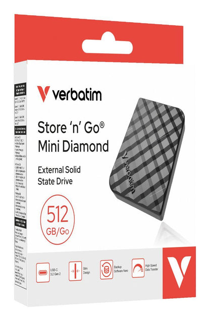 Verbatim Store 'n' Go Mini Diamond 512 GB USB tipo-C 3.2 Gen 2 (3.1 Gen 2) Nero [32024]