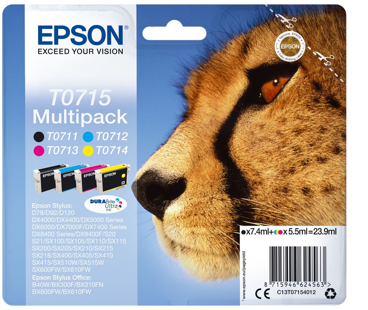 Epson Multipack 4-colours T0715 DURABrite Ultra Ink [C13T07154012]