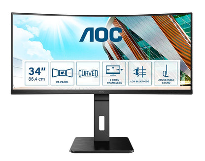 AOC P2 CU34P2A LED display 86,4 cm (34") 3440 x 1440 Pixel Quad HD Nero [CU34P2A]