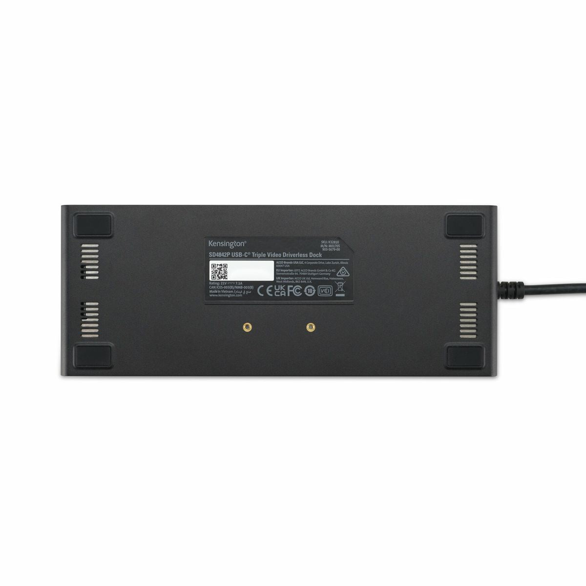 Kensington Docking station SD4842P EQ, con USB-C 10 Gb/s, tripla uscita video, senza driver e 100 W PD [K32810EU]