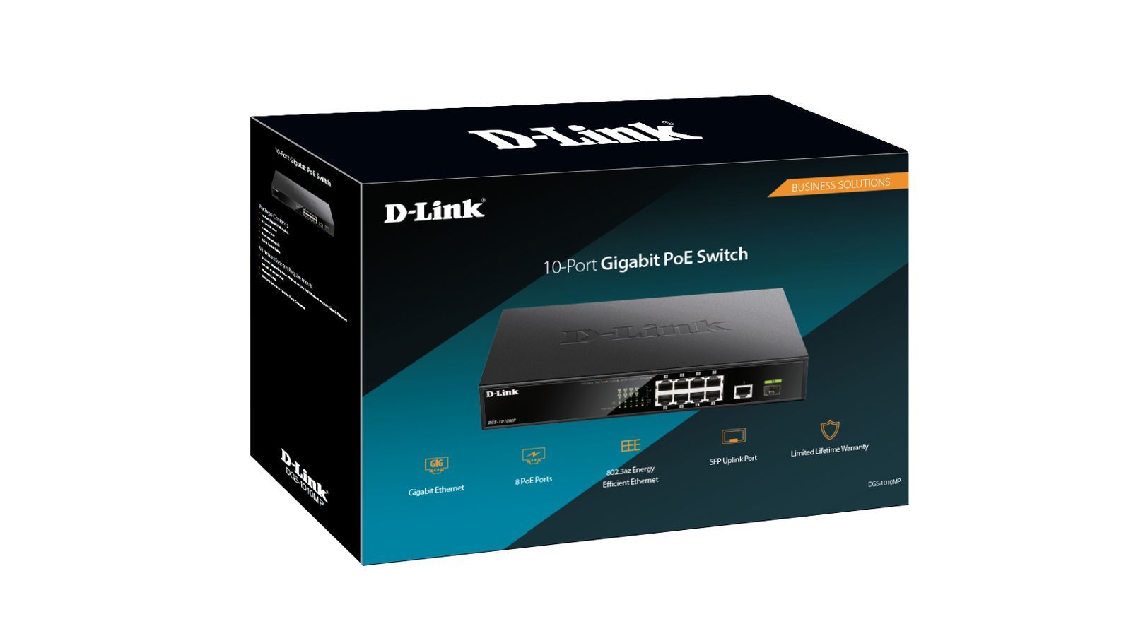 D-Link DGS-1010MP switch di rete Non gestito Gigabit Ethernet (10/100/1000) Supporto Power over Ethernet (PoE) 1U Nero [DGS-1010MP]