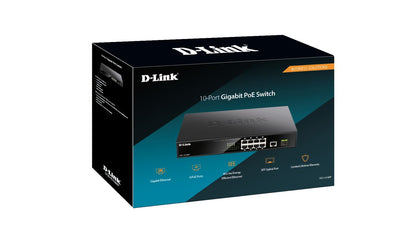 D-Link DGS-1010MP switch di rete Non gestito Gigabit Ethernet (10/100/1000) Supporto Power over Ethernet (PoE) 1U Nero [DGS-1010MP]