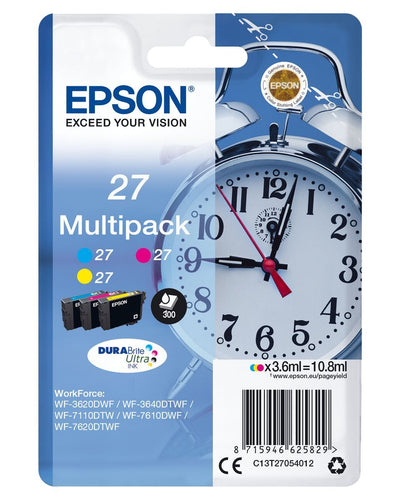 Epson Alarm clock Multipack 3-colour 27 DURABrite Ultra Ink [C13T27054012]