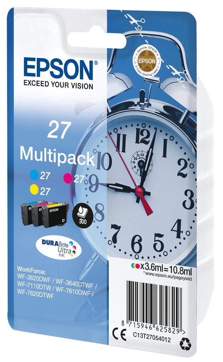 Epson Alarm clock Multipack 3-colour 27 DURABrite Ultra Ink [C13T27054012]