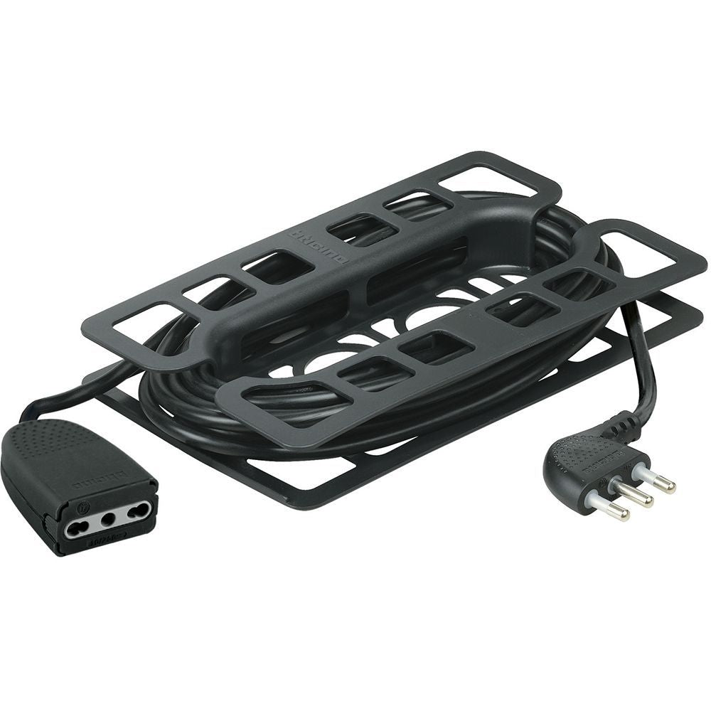 Prolunga dom. da 5m con Presa Maschio 16A e Presa Femm. Bipasso 10/16A -Nero- [BT-2528N]