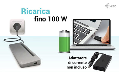 i-tec USB-C Metal Ergonomic 3x 4K Display Docking Station + Power Delivery 100 W [C31FLAT2PDPRO]