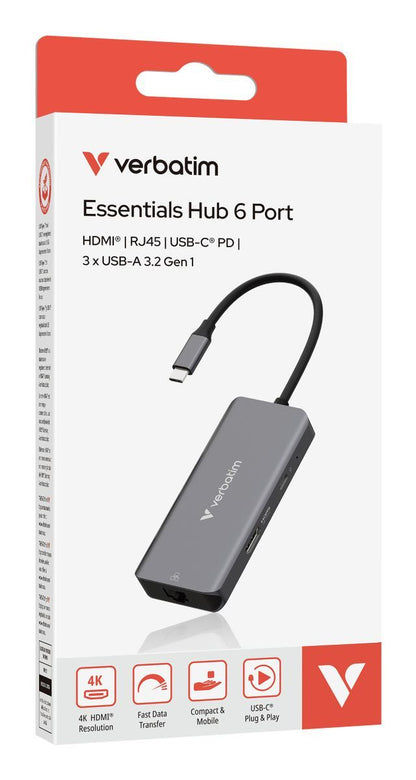 Verbatim 32157 hub di interfaccia USB 3.2 Gen 1 (3.1 Gen 1) Type-C 5000 Mbit/s Grigio [32157]