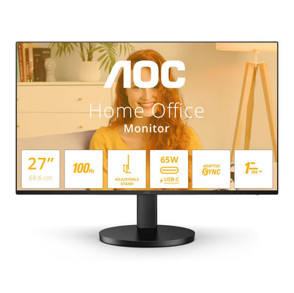 AOC MONITOR 27 LED IPS QHD 16:9 1MS 350 CDM 100hz, REG ALTEZZA, USB-C DOCK, HDMI, MULTIMEDIALE [Q27B3CF2]