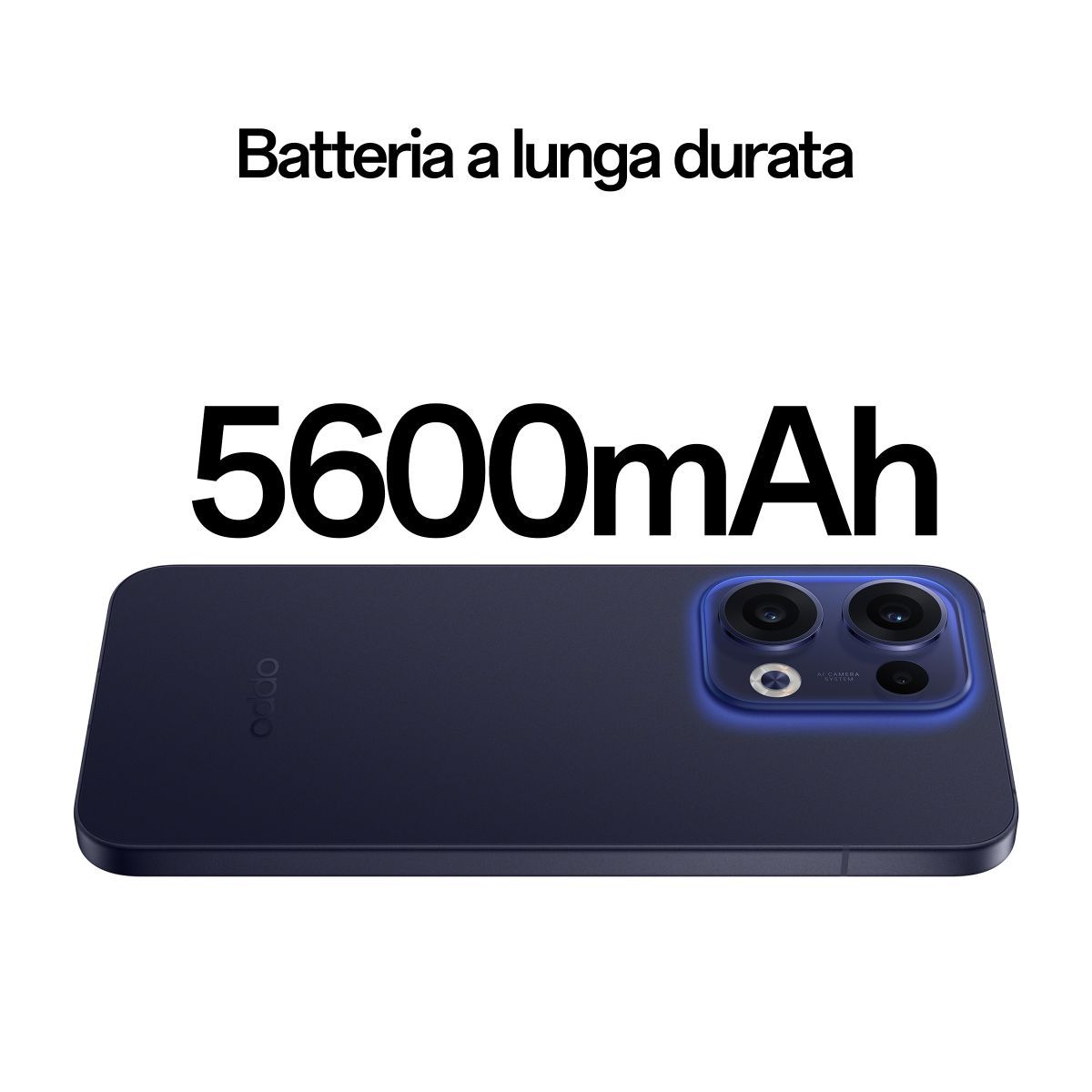 OPPO Reno13 5G AI Smartphone, Tripla fotocamera 50+8+2MP, Selfie 50MP, Display 6.59 120HZ AMOLED FHD+, 5600mAh, RAM 12GB(Esp4GB/8GB/12GB)+ROM 256GB, [Versione Italia], Luminous Blue [110010235376]