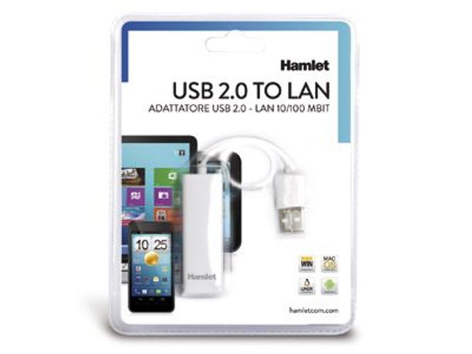 Hamlet Adattatore USB 2.0 to Lan velocità di trasferimento fino a 10/100 Mbps [HNU2F100]