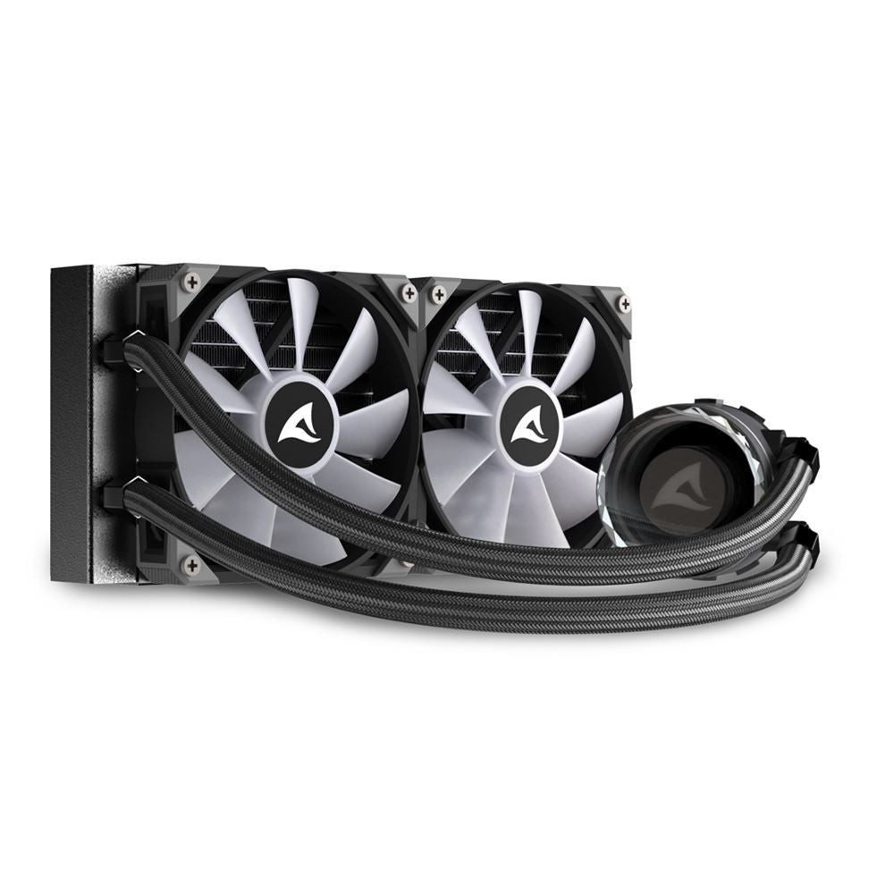 Sharkoon S80 RGB Case per computer, Processore Raffreddatore di liquidi tutto in uno 12 cm Nero 1 pz [S80RGB]