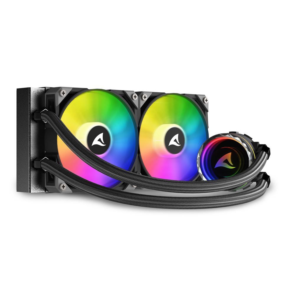 Sharkoon S80 RGB Case per computer, Processore Raffreddatore di liquidi tutto in uno 12 cm Nero 1 pz [S80RGB]