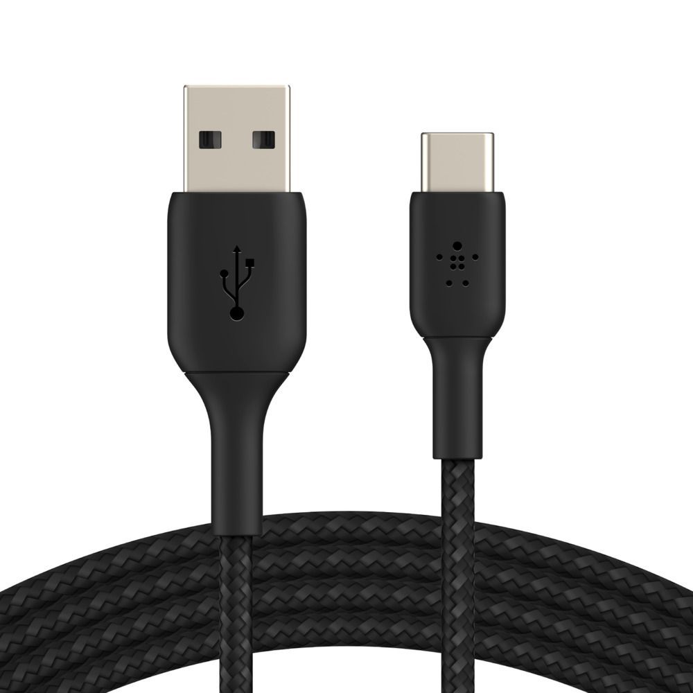Belkin CAVO INTRECCIATO DA USB-C A USB-A 1M - NERO [CAB002BT1MBK]