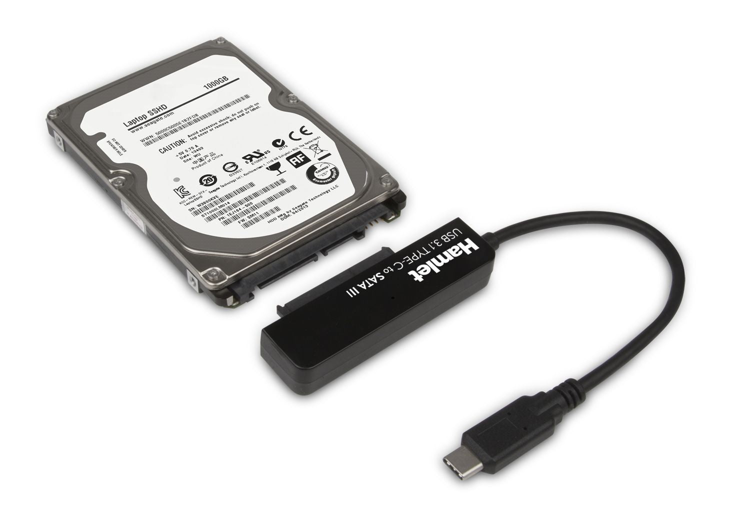 Hamlet Adattatore USB 3.1 Type-C to SATA III per collegare hard disk o unità SSD con Serial ATA [XADTC-SATA]