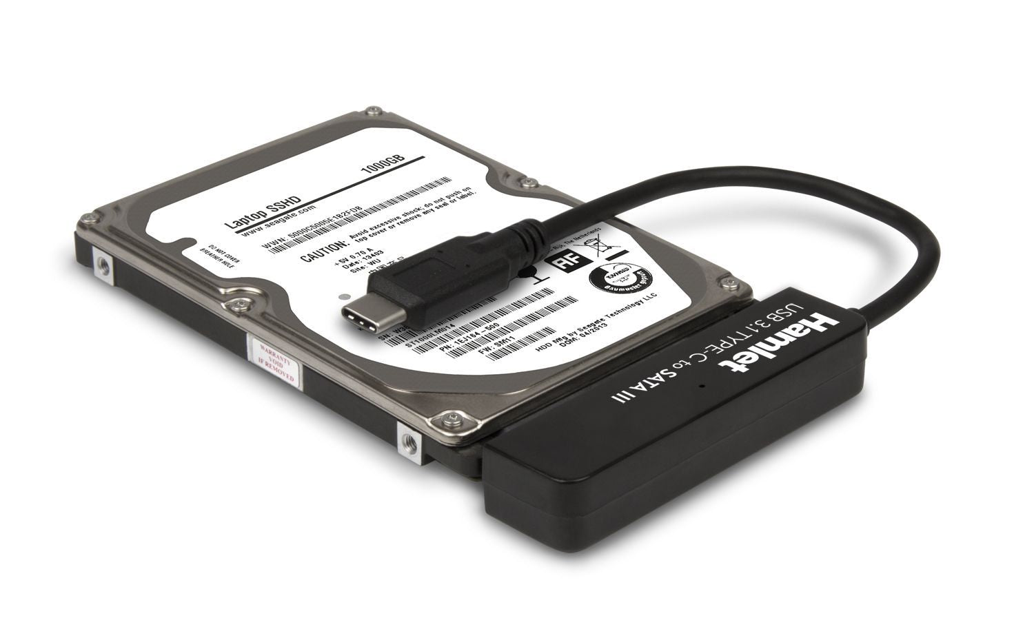 Hamlet Adattatore USB 3.1 Type-C to SATA III per collegare hard disk o unità SSD con Serial ATA [XADTC-SATA]