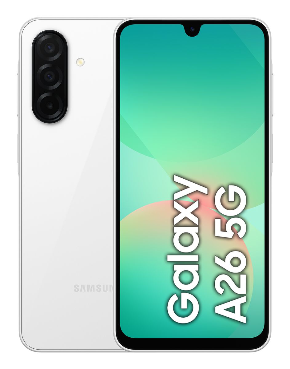Samsung Galaxy A26 5G, Smartphone con Funzioni intelligenti, Display Super AMOLED 6.7, 6GB RAM, 128GB, Batteria 5.000 mAh, memoria espandibile, White [SM-A266BZWBEUE]