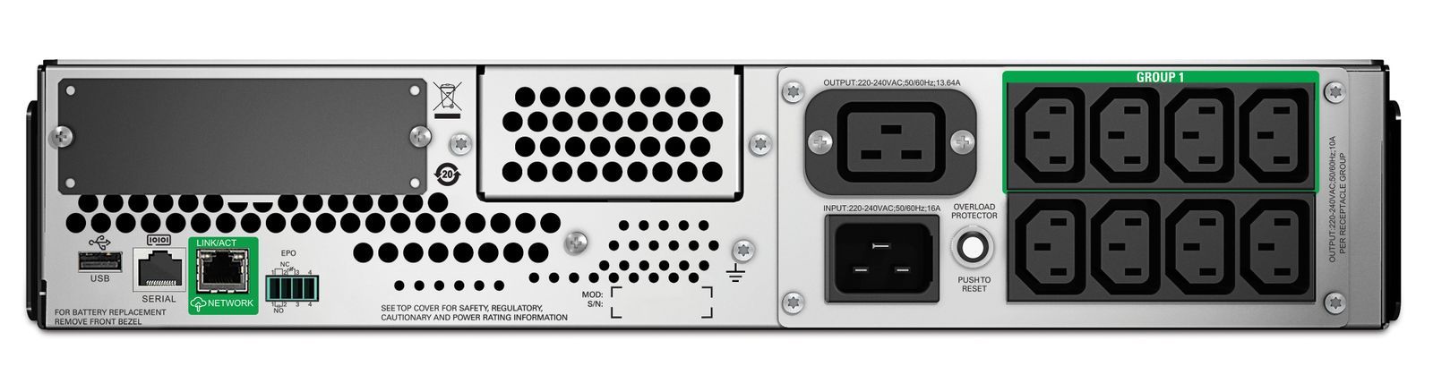 APC Smart-UPS 2200VA LCD RM 2U 230V with SmartConnect gruppo di continuità (UPS) A linea interattiva 2,2 kVA 1980 W 9 presa(e) AC [SMT2200RMI2UC]