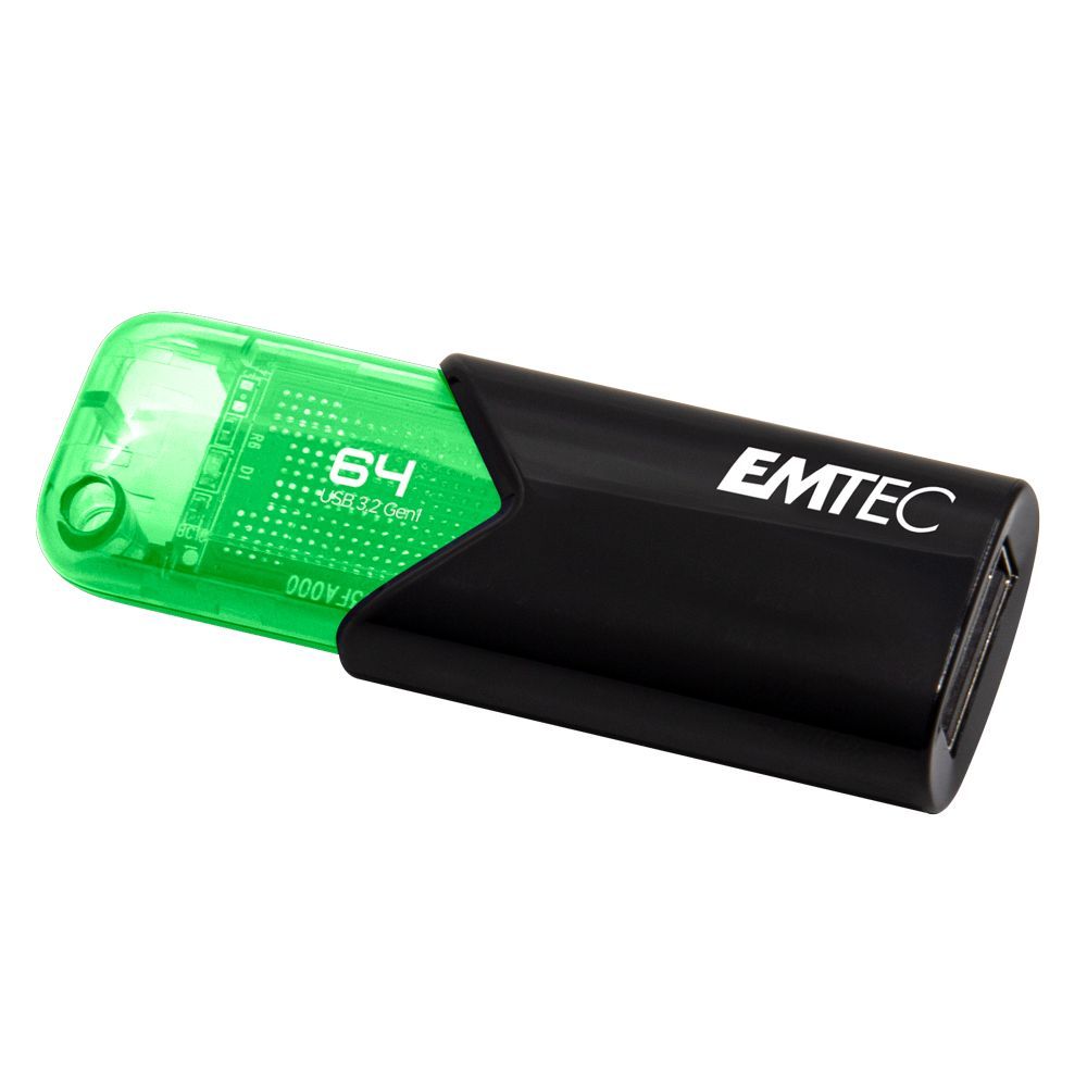 Emtec Click Easy unità flash USB 64 GB USB tipo A 3.2 Gen 1 (3.1 Gen 1) Nero, Verde [ECMMD64GB113]
